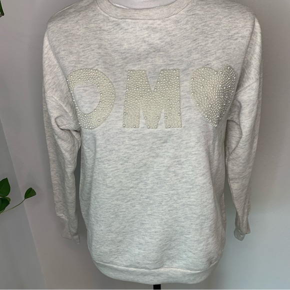 NWT Zara “OM🤍” Sweatshirt Size 13-14 Years - Picture 1 of 10